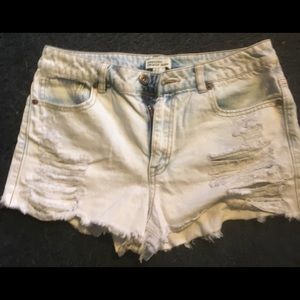 Forever 21 ripped faded jean shorts